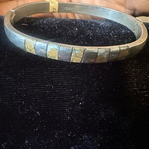 Taxco Sterling Silver inlaid jasper? Bracelet bangle
